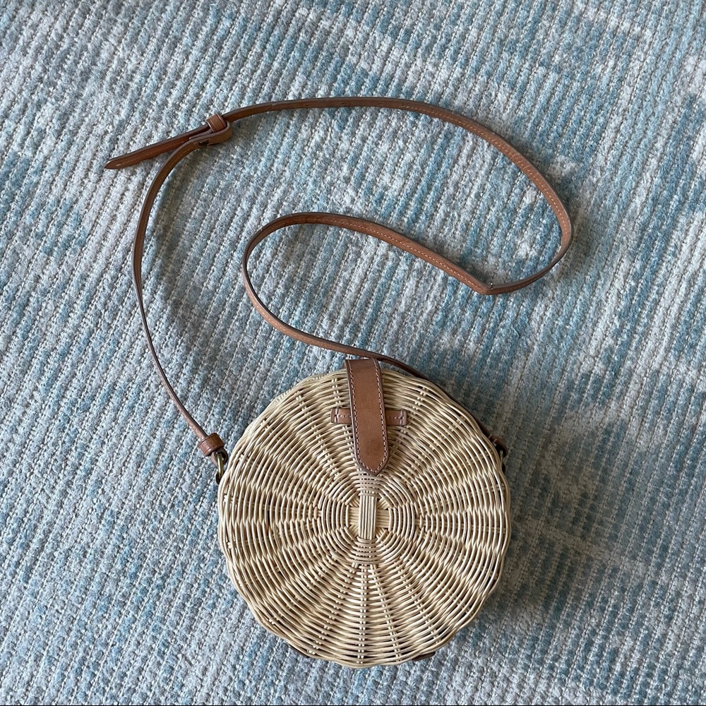 J Crew Round Straw Crossbody Purse